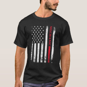 Camiseta Trabajador estadounidense bandera angustiada mecán