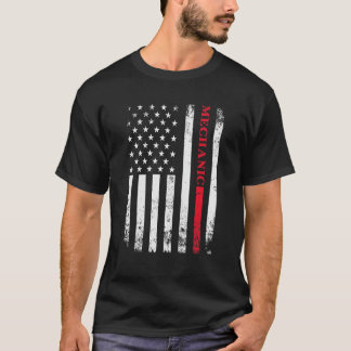 Camiseta Trabajador estadounidense bandera angustiada mecán