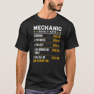 Camiseta Trabajador mecánico de velocidad horaria mecánica