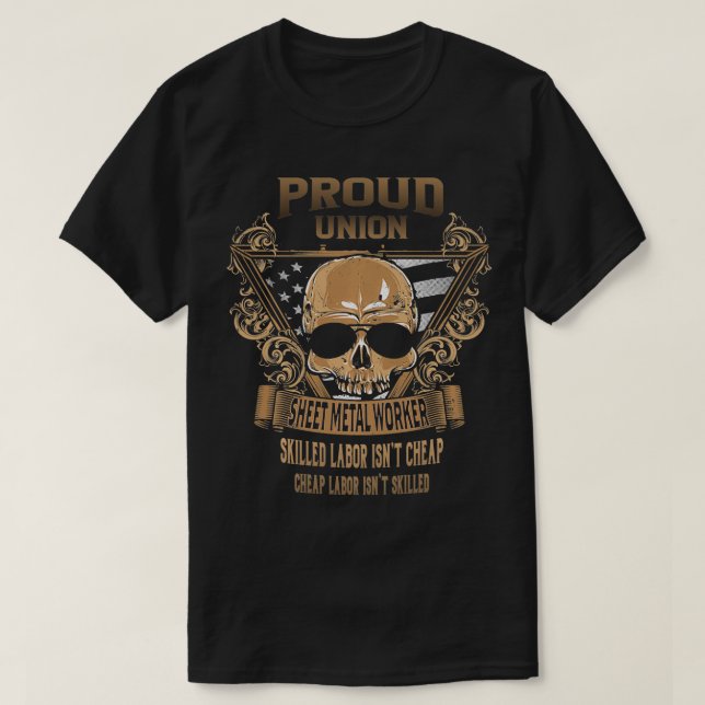 Camiseta Trabajador Metalizado de hoja de unión (Diseño del anverso)
