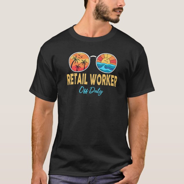 Camiseta Trabajador minorista sin gafas de sol de servicio  (Anverso)