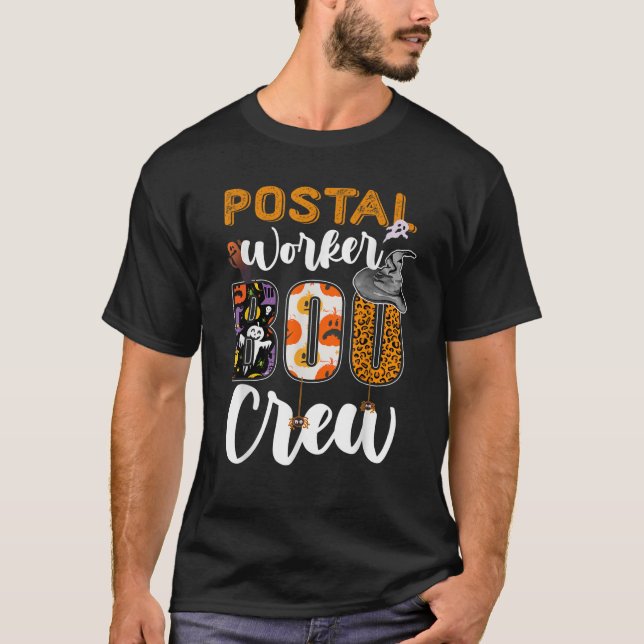 Camiseta Trabajador postal Boo Crew Funny Técnico de Hallow (Anverso)