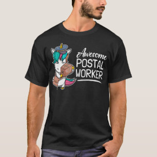 Camiseta Trabajador Postal Divertido Cartero Unicornio Impr