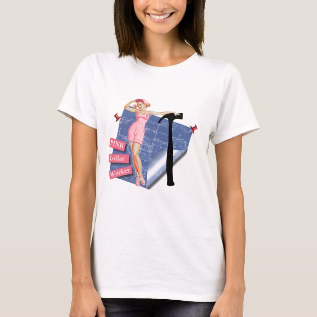 Camiseta Trabajador rosado del cuello (Anverso)