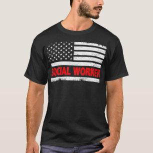 Camiseta Trabajador social Bandera de Estados Unidos 4 de j