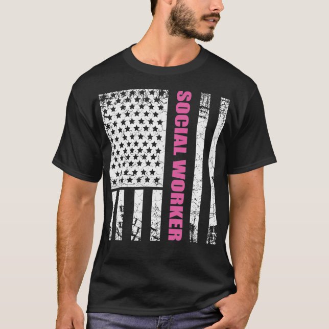 Camiseta Trabajador social Bandera de Estados Unidos Estrel (Anverso)