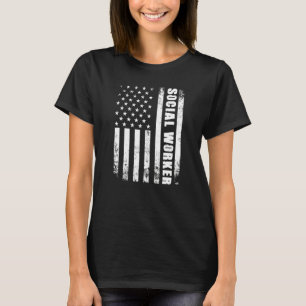 Camiseta Trabajador Social Con Bandera Estadounidense Patri