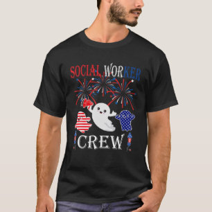 Camiseta Trabajador Social Creó Tres Fantasma Blanco Rojo Y