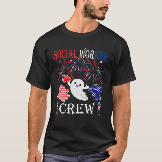 Camiseta Trabajador Social Creó Tres Fantasma Blanco Rojo Y (Anverso)