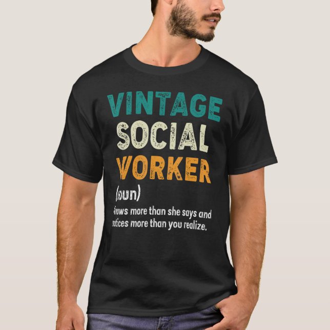 Camiseta Trabajador social de la época de la vida laboral m (Anverso)