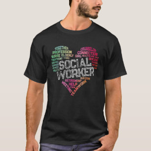Camiseta Trabajador social de Word Cloud Heart Social Work