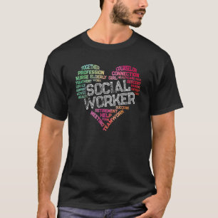 Camiseta Trabajador social de Word Cloud Heart Social Work