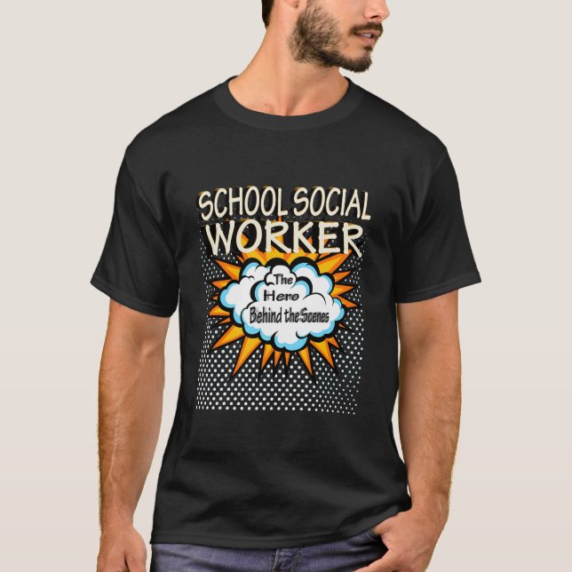 Camiseta Trabajador social escolar - Funny Hero Job (Anverso)