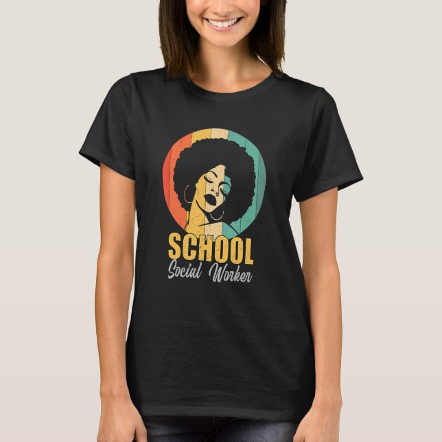 Camiseta Trabajador social escolar Melanin African American (Anverso)