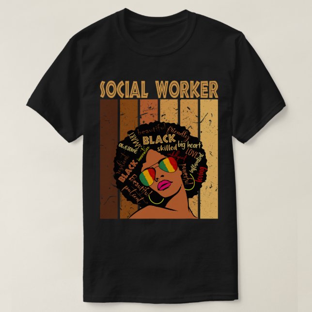 Camiseta Trabajador social: historia negra afroamericana (Diseño del anverso)