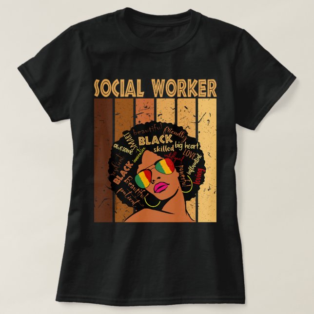 Camiseta Trabajador social: historia negra afroamericana (Diseño del anverso)