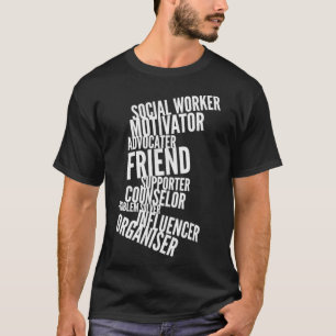 Camiseta Trabajador social Inspirador apilado