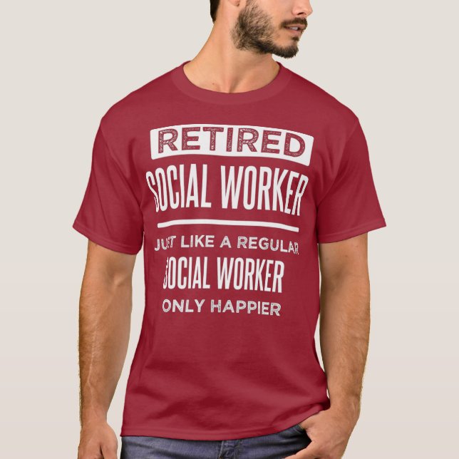 Camiseta Trabajador social jubilado es gracioso decir retir (Anverso)