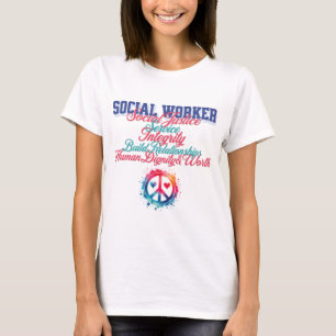 Camiseta Trabajador social Justicia social signo de paz arc