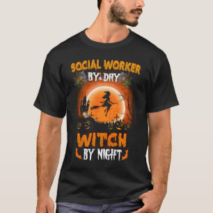 Camiseta Trabajador Social Por Bruja De Día Por Noche Hallo