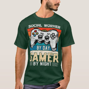 Camiseta Trabajador social por jugador de día por videojueg