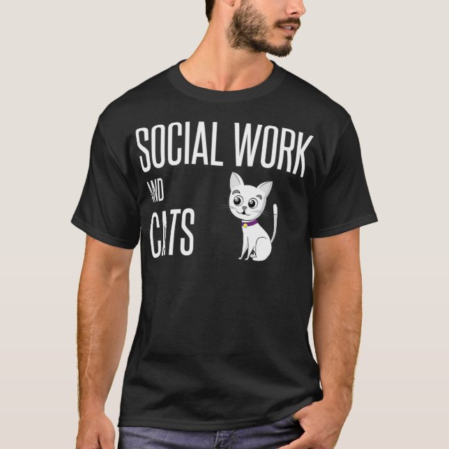 Camiseta Trabajador Social Trabajo Social Y Gatos Aprecian  (Anverso)