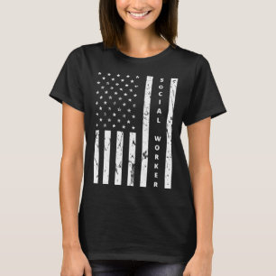 Camiseta Trabajador social vintage bandera estadounidense o