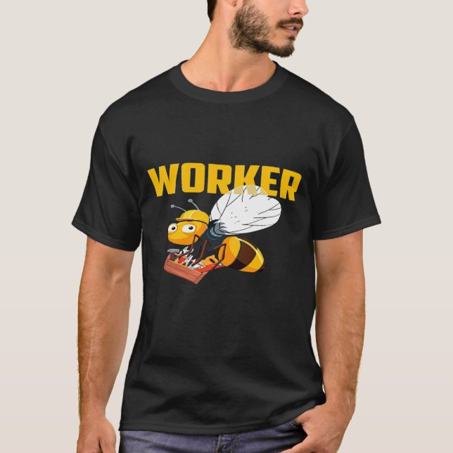 Camiseta Trabajadora de Beekeeper Abeja Honey Comb Hombres  (Anverso)