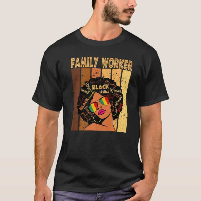 Camiseta Trabajadora familiar de historia negra afroamerica (Anverso)