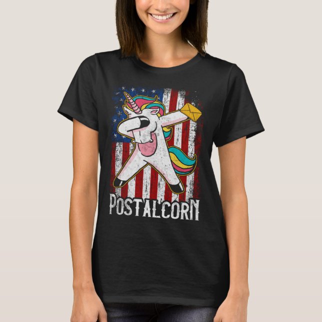 Camiseta Trabajadora Postal Corn Unicorn (Anverso)