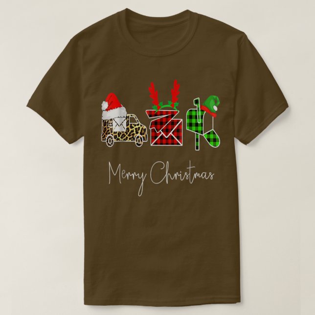 Camiseta Trabajadora Postal Feliz Navidad Graciosa Navidad  (Diseño del anverso)