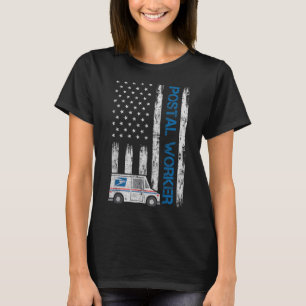 Camiseta Trabajadora postal patriótica con bandera de EE. U