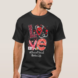 Camiseta Trabajadora Social Clínica Enfermera Vida Amor Cor