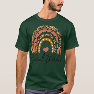 Camiseta Trabajadora social Leopard Rainbow Women Social Wo