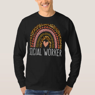 Camiseta Trabajadora social Leopardo Rainbow Social Work Wo