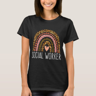 Camiseta Trabajadora social Leopardo Rainbow Social Work Wo