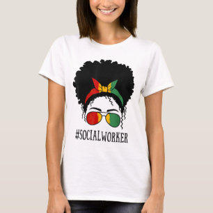 Camiseta Trabajadora social mujeres africanas desordenadas 