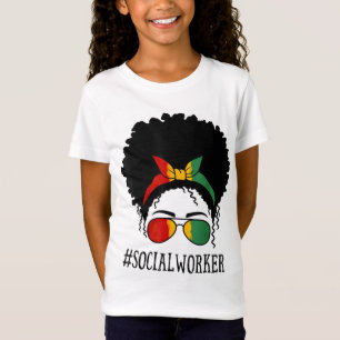 Camiseta Trabajadora social mujeres africanas desordenadas 