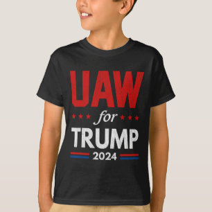 Camiseta Trabajadores automotrices para Trump 2024 Bandera 