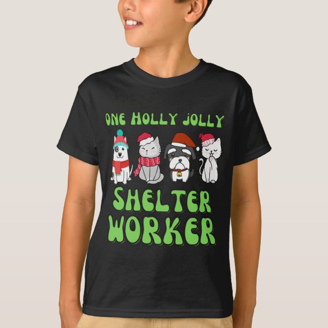 Camiseta Trabajadores de refugio para animales Navidades de (Anverso)