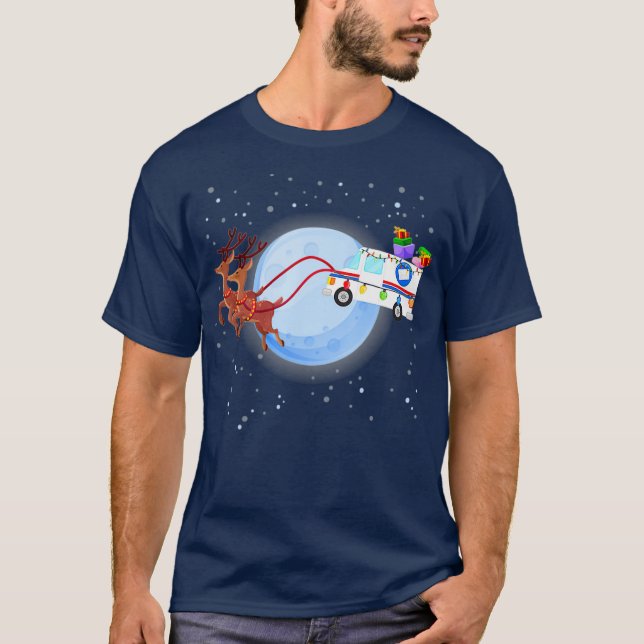 Camiseta Trabajadores postales Navidades de Mail Truck Funn (Anverso)