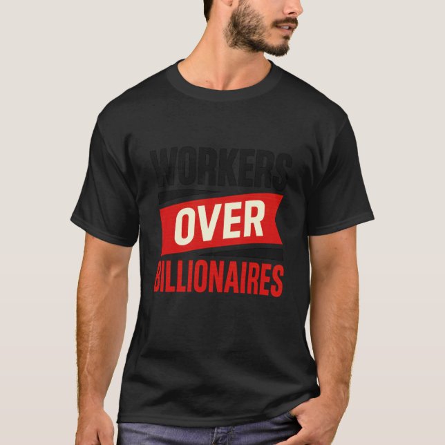 Camiseta Trabajadores Sobre Multimillonarios Negrita Pro De (Anverso)