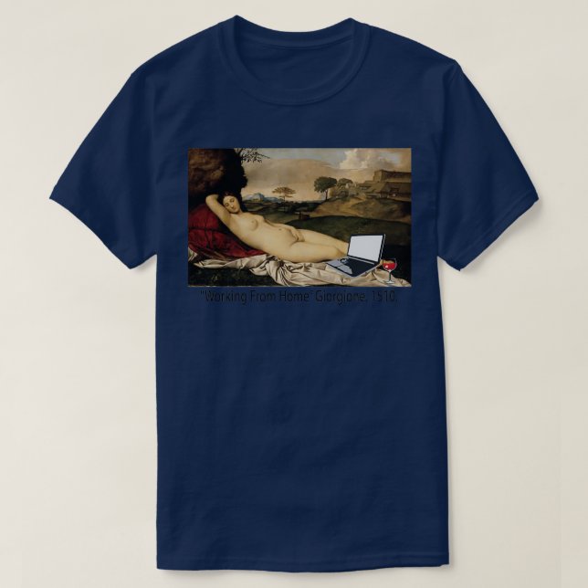 Camiseta Trabajando desde casa Giorgione Sleeping Venus (Diseño del anverso)