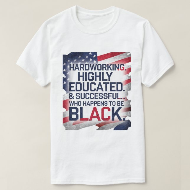 Camiseta Trabajando duro, altamente educado y exitoso... (Diseño del anverso)
