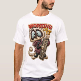 Camiseta Trabajando en ello Mapache Divertido Teclado Borda