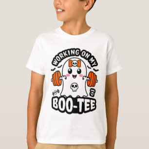 Camiseta Trabajando En Mi Boo Tee Halloween Muerto Fantasma