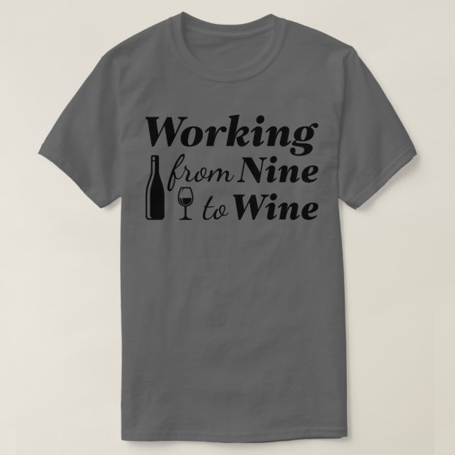 Camiseta Trabajar De Nueve A Vino (Diseño del anverso)