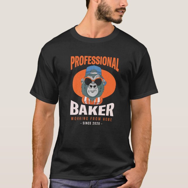 Camiseta Trabajar desde casa Baker Baking Boss Pastry Chef  (Anverso)