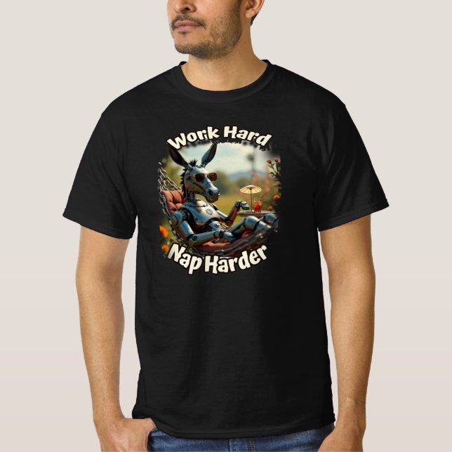 Camiseta Trabajar duro con la siesta (Anverso)
