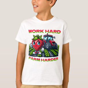Camiseta Trabajar duro, Farm Harder Funny Tractor
